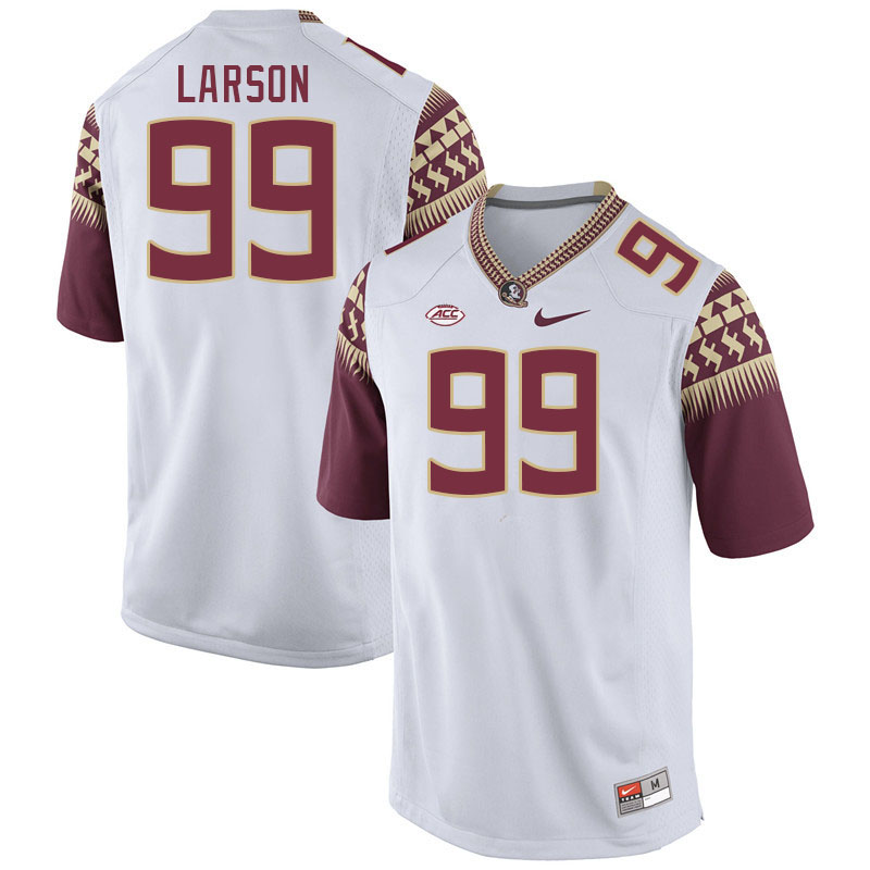 Men #99 Max Larson Florida State Seminoles College Football Jerseys Stitched-White